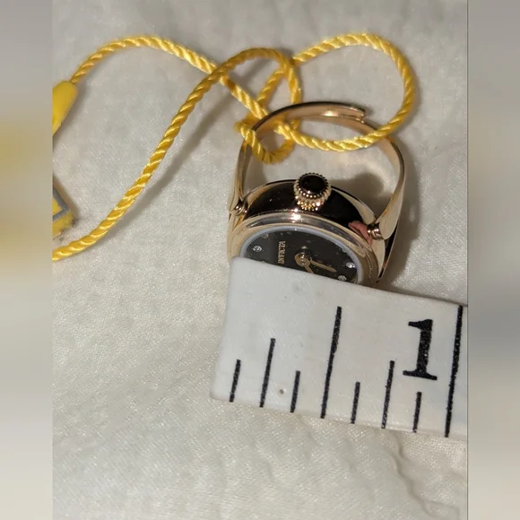 Invicta Mini Angel Adjustable Ring Watch 17.5mm Gold Tone NIB - Picture 5 of 10